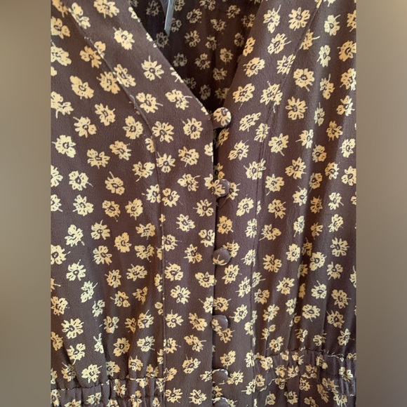 Madewell Button-Cuff Midi Dress in Woodcut Flowers Sz 00 - Picture 4 of 6